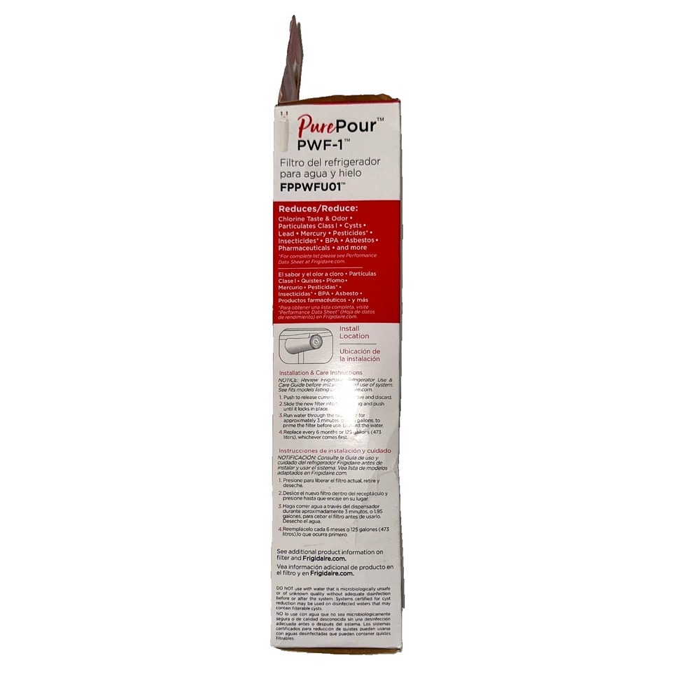 1 Pack Frigidaire PWF-1 FPPWFU01 Refrigerator PurePour Water&Ice Filter New - Picture 2 of 8